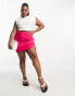 Simply Be side split mini skirt in bright pink UK 20 - фото #4