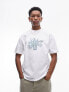 Topman premium oversized fit t-shirt with flowers in a jar embroidery in white 2XL - фото #1