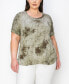 Фото #1 товара Plus Size Tie Dye Short Sleeve Top