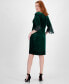 Фото #2 товара Women's Velvet Side-Gathered Bell-Sleeve Dress