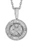 Macy's diamond Cluster Halo Pendant Necklace (1/3 ct t.w.) in 14k White Gold, 16" + 2" extender