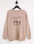 Фото #1 товара Stradivarius graphic sweat in tan