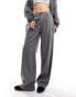 Stradivarius tailored wide leg dad trouser in grey