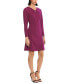 Фото #3 товара Women's Ruched V-Neck Long-Sleeve Dress