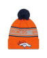 Фото #3 товара Men's Orange Denver Broncos Repeat Cuffed Knit Hat with Pom