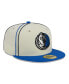 Men's Cream, Blue Dallas Mavericks Piping 2-Tone 59FIFTY Fitted Hat