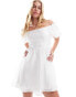 Фото #2 товара Pieces oversized sleeve babydoll mini dress in iridescent white