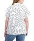 Фото #2 товара Plus Size Printed Dots Polo Shirt