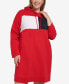 ფოტო #4 პროდუქტის Plus Size Colorblocked Hoodie Dress