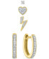 ფოტო #1 პროდუქტის 4-Pc. Set Diamond Single Stud Earrings & Hoop Earrings (1/5 ct. t.w.) in 14k Gold-Plated Sterling Silver