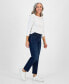 Фото #3 товара Petite Mid-Rise Pull-On Straight Jeans, Created for Macy's