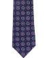 Canali Navy Flower Silk Tie Men's Blue Os