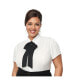 ფოტო #1 პროდუქტის Plus Size Bow Collared Short Sleeve Power Play Blouse