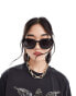 & Other Stories premium round cat eye sunglasses in black