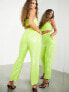 ASOS EDITION tapered trouser in neon lime sequin