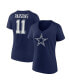 Фото #1 товара Women's Micah Parsons Navy Dallas Cowboys Player Icon Name and Number V-Neck T-shirt