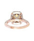 ფოტო #3 პროდუქტის Suzy Levian Sterling Silver Emerald-cut Cubic Zirconia Halo Engagement Ring