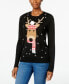 Фото #1 товара Karen Scott Crewneck Long Sleeve Reindeer Holiday Sweater Black Multi M