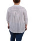 ფოტო #2 პროდუქტის Plus Size 3/4 Roll Tab Sleeve Cotton Blouse