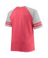 Фото #4 товара Men's Heathered Red Chicago Blackhawks Big and Tall Raglan T-shirt