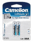 Фото #1 товара Аккумулятор литий-ионный Camelion FR03-BP2, 1050 mAh, 1.5 V, 2 шт., серебристый