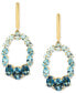 ფოტო #3 პროდუქტის Multi-Topaz (7-1/5 ct. t.w.) & Diamond (1/20 ct. t.w.) Dangle Hoop Drop Earrings in 14k Gold