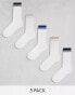 ASOS DESIGN 5 pack socks with coloured tipping in white