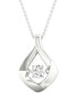 ფოტო #1 პროდუქტის Diamond Framed Solitaire 18" Pendant Necklace (1/5 ct. t.w.) in 10k White Gold