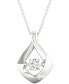 Twinkling Diamond Star diamond Framed Solitaire 18" Pendant Necklace (1/5 ct. t.w.) in 10k White Gold