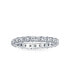 ფოტო #2 პროდუქტის Bridal Cubic Zirconia Stackable CZ Eternity Thin 3MM Anniversary Wedding Band Ring For Women Sterling Silver