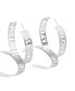 ფოტო #1 პროდუქტის Women's x Baublebar Silver-Tone Atlanta Falcons Large Cutout Hoop Earrings