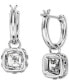 ფოტო #4 პროდუქტის Silver-Tone Zirconia & Crystal Square Dangle Hoop Earrings