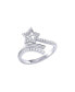 Star Spangled Night Design Sterling Silver Diamond Women Ring