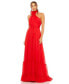 Фото #1 товара Women's Asymmetrical Halter Neck Tiered A Line Gown