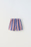 Striped terry bermuda shorts