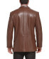 Фото #3 товара Men Peaked Lapel Two-Button Leather Blazer