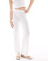 Mango lightweight knitted co-ord trousers in white