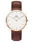 ფოტო #1 პროდუქტის Men's Classic Brown Leather Watch 40mm