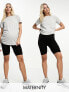 Фото #1 товара Vero Moda Maternity 2 pack over the bump seamless legging shorts in black