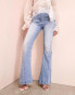 Фото #8 товара ASOS LUXE mid rise contour seam denim jean in light wash blue