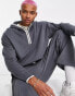 Фото #4 товара ASOS DESIGN co-ord oversized hoodie with contrast piping in dark grey