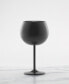 12 Oz Brushed Black Stainless Steel Red Wine Glasses, Set of 4
