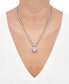 ფოტო #2 პროდუქტის Cubic Zirconia Heart & Bezel-Set 18" Pendant Necklace in Sterling Silver