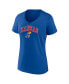 ფოტო #3 პროდუქტის Women's Royal Kansas Jayhawks Evergreen Campus V-Neck T-shirt