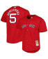 Фото #2 товара Men's Nomar Garciaparra Red Boston Red Sox Cooperstown Collection Mesh Batting Practice Button-Up Jersey