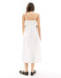 ASOS DESIGN cotton poplin midi dress in contrast bows in ivory Бежевый, L - EU 44-46 - фото #3