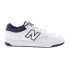 Фото #2 товара New Balance 480 BB480LWN Mens White Leather Lifestyle Sneakers Shoes