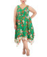 Фото #1 товара Plus Size Floral-Print Sleeveless Midi Dress