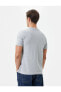 Фото #8 товара 4sam10279hk 031 Gri Erkek Jersey Kısa Kollu Basic T-shirt