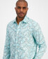 Фото #3 товара Men's Novo Regular-Fit Stretch Leaf-Print Button-Down Shirt, Created for Macy's
